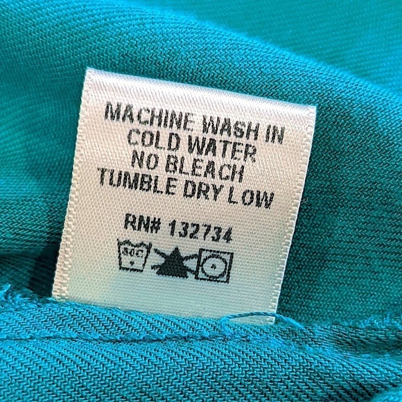 BELLA Dahl Teal Long Sleeve Peasant Style Dress Size Small - Picture 7 of 7